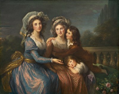 ペゼ侯爵夫妻とルージェ侯爵夫妻と息子のアレクシスとエイドリアン、1787年。 作： Elisabeth Louise Vigee Lebrun