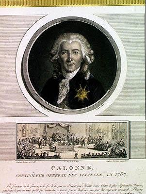 チャールズレヴァチェス（fl.1760-1820）によって刻まれたルイ16世（1754-93）の財政の総司令官、シャルルアレクサンドルデカロンヌ（1734-1802）およびジャンデュプレシベルタウの 『名誉の総会』 作： Elisabeth Louise after Vigee Lebrun