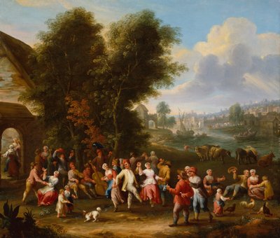 A Village Kermesse (キャンバスに油彩) 作： Elisabeth Seldron