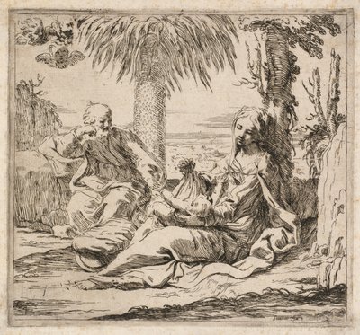 エジプトへのフライトで休憩。 作： Elisabetta Sirani