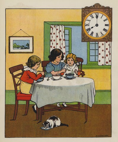 朝食（カラーリトグラフ 作： Elise H. Stewart