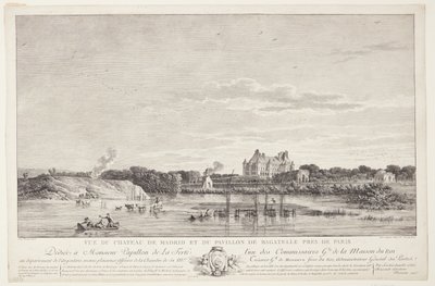 マドリード城とバガテル城の眺め (Vue du Chateau de Madrid et du Pavillon de Bagatelle pres de Paris) 作： Elise Saugrain