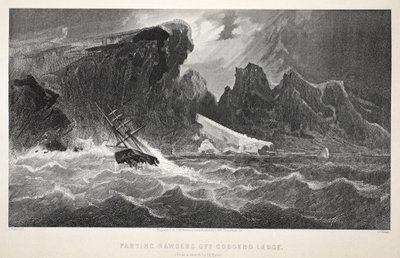 Godsend Ledgeからの別れの大綱、ジョン・フランクリン卿を求めての2番目のグリンネル遠征のイラスト...」、1856年 作： Elisha Kane