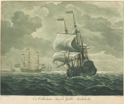 ジェイコブ・ギブスのコレクションからの出荷シーン、1720 年代。 作： Elisha Kirkall