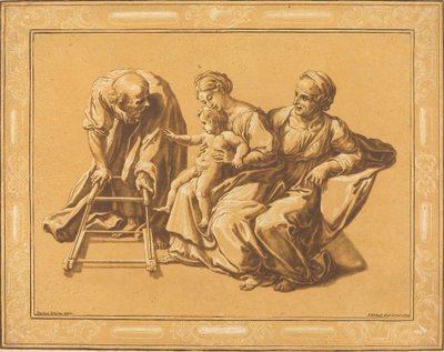 聖家族 作： Elisha Kirkall, after Giulio Romano