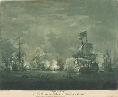 1672年の戦い 作： Elisha Kirkall after Willem van de Velde the Younger