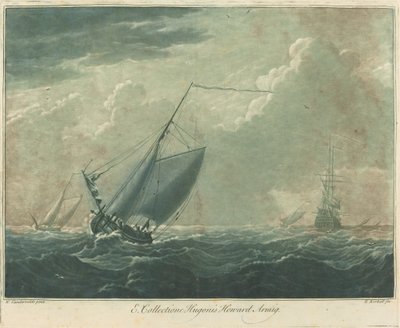 ヒューゴ・ハワードのコレクションからの出荷シーン 作： Elisha Kirkall after Willem van de Velde the Elder