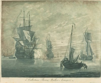 トーマス・ウォーカーのコレクションからの出荷シーン 作： Elisha Kirkall after Willem van de Velde the Younger