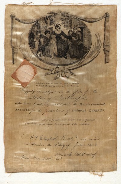 女性慈善癲狂院会員証 作： Eliza Cox Akin