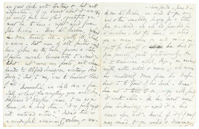 1859年6月3日、フィレンツェ、カーサジュディ、ジョンラスキンへの直筆手紙 作： Elizabeth Browning