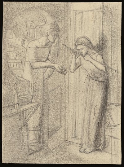 クラーク・サンダース（紙に鉛筆） 作： Elizabeth Eleanor (1834 62) Siddal