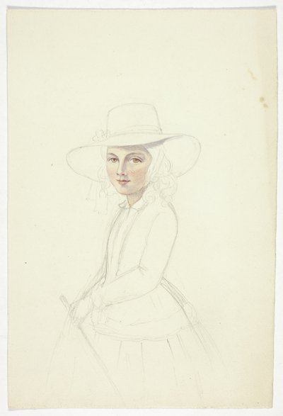 肖像画, の, 若い 女の子, ∥で∥, 帽子, そして, 作物 作： Elizabeth Murray