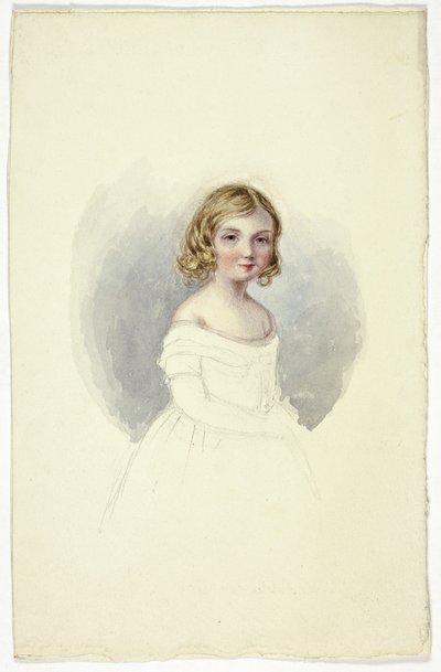 肩のないガウンを持つ若い女の子の肖像画 作： Elizabeth Murray
