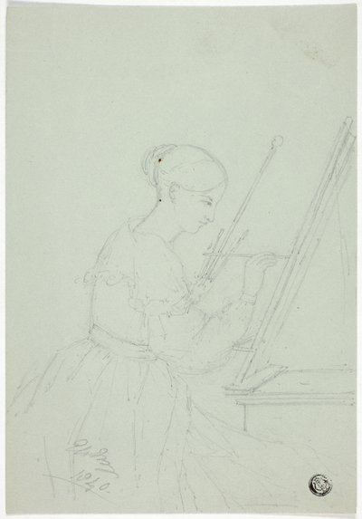 若い女性の絵（おそらく自画像） 作： Elizabeth Murray