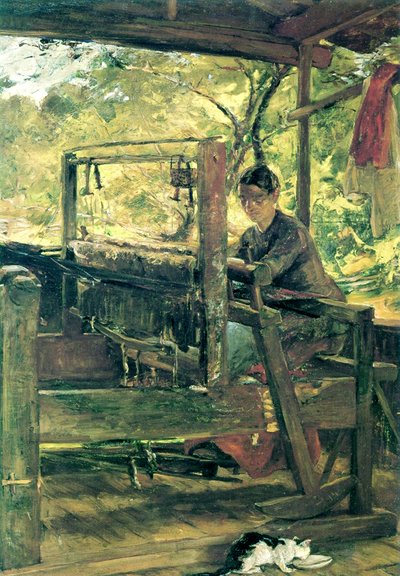 ウィーバー、テネシー州、1885年頃（キャンバスに油彩） 作： Elizabeth Nourse