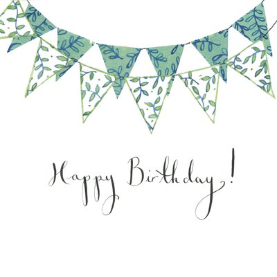 Happy Birthday Bunting, 2018（水彩、コラージュ） 作： Elizabeth Rider