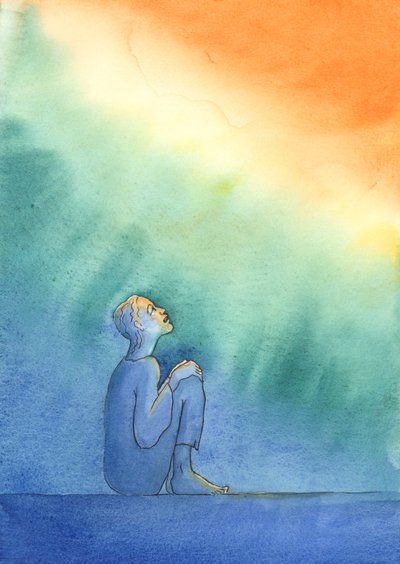 死ぬ前に罪と弱さへのすべての愛着をあきらめない人は、救われれば、煉獄の暗闇の中で悔い改めなければなりません、2004年（紙にw - c） 作： Elizabeth Wang