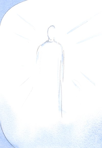 私が神を賛美しているとき、無原罪の御宿りの饗宴で、私は復活したキリストが輝いていてうれしそうな、無原罪の母の息子、2002年（紙にw - c）を見ました。 作： Elizabeth Wang