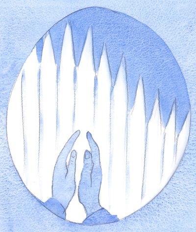 聖母への頻繁で熱心な祈りによって、私たちは神の恵みによって、2002年にサタンを寄せ付けない強力なフェンスを構築します（紙にw - c） 作： Elizabeth Wang