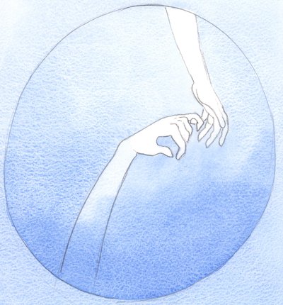 最短の祈りまたは最小の慈善行為によって、まるで指先で持ち上げられたかのように、魂が地獄から救われるかもしれません、2002年（紙にw - c） 作： Elizabeth Wang