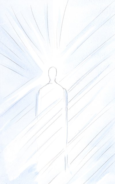 キリスト、本当に人は、あなたの前に、よみがえり、生きています。同じキリスト、神の息子、雄大な、2001年を熟考する（紙にw - c） 作： Elizabeth Wang