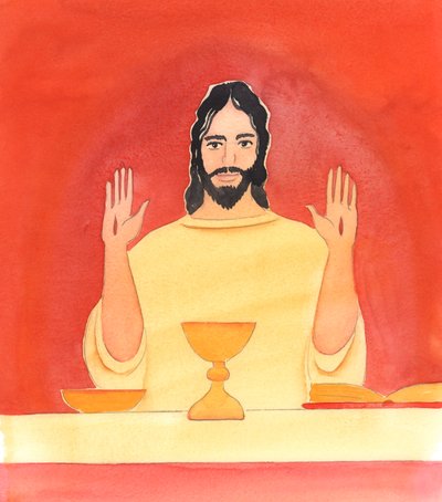 キリストは、2000年に罪のために十字架に釘付けにされて死んだとき、彼の一度限りの犠牲を私に示しました（紙にw - c） 作： Elizabeth Wang