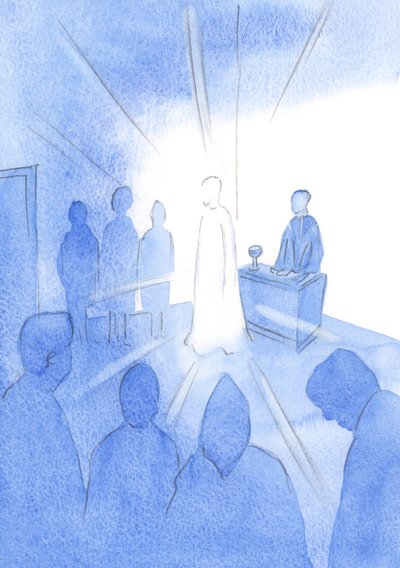 キリストは私に、真理をもって「歓迎」と言う人はほとんどいないことを示しました。聖体拝領で、彼らの心を彼に明らかにする人はどれほど少ないでしょう。、2001年（紙にw - c） 作： Elizabeth Wang