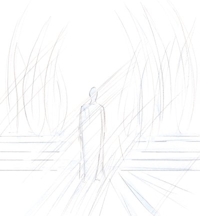 キリストは天使に囲まれて私の前に立っていました。彼は言った：「私たちは私を称える人々を称える」。、2001年（紙にw - c） 作： Elizabeth Wang