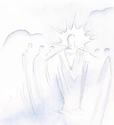 ドアであるキリストは、2000年に私たちを天国の会社に行き来させます（紙にw - c） 作： Elizabeth Wang