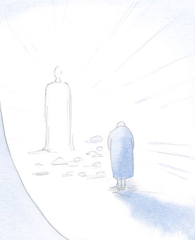 キリストは、魂が彼の意志を見るのを妨げるすべての過ち、先入観、または恐れが彼の前に置かれるのを見たいと望んでいます。、2001年（紙にw - c） 作： Elizabeth Wang