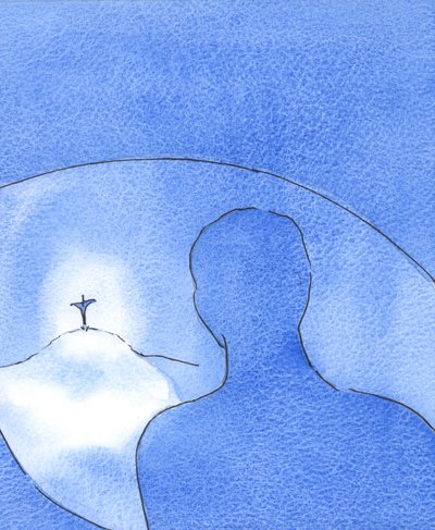 キリストの光は、地上での彼の人生の間に輝いていました。天国から、父は無私無欲で愛情深い人神を見つめました、2003年（紙にw - c） 作： Elizabeth Wang