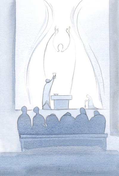 キリストの犠牲の祈りは完璧です。それは私たちのものであり、私たちのすべてのニーズが含まれています。、2000（紙にw - c） 作： Elizabeth Wang