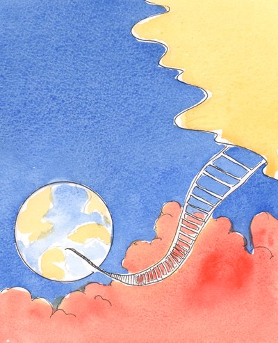 私たち一人一人は、栄光に到達し、2004年に下にある地獄の煙を避けたいのであれば、信仰、希望、愛をもって天国に「登る」必要があります（紙にw - c） 作： Elizabeth Wang