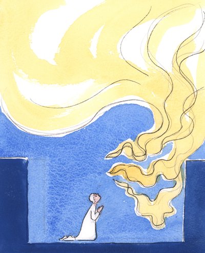 神は火のように純粋である、2003年（紙にw - c） 作： Elizabeth Wang