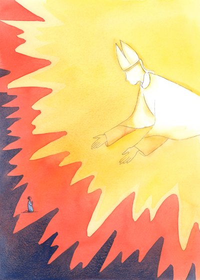 私たちの愛する父なる神は、罪と信頼のために悲しみの中で神に立ち返る一人一人を許すことを喜んでおられます。2004年（紙にw - c） 作： Elizabeth Wang
