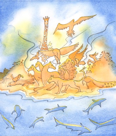 神は彼の創造が良いことを見て、2003年にそれを世話し続けています（紙にw - c） 作： Elizabeth Wang