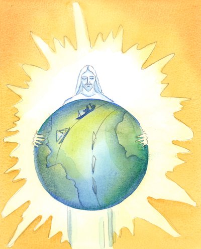 神は「それが良かったことを見た」。創造物の中には、神、父、子、聖霊の愛の「外」にあるものはありません。私たちのすべての旅行と苦難の中で、私たちは彼の愛情深い世話をしています、2003年（紙にw - c） 作： Elizabeth Wang