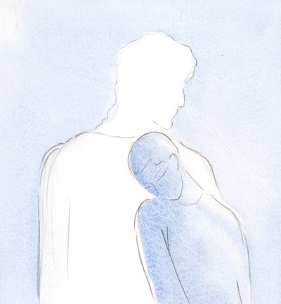 私は聖体拝領で彼の心に寄りかかり、彼の意志が明らかになるのを待ちました。スピーチの必要はありませんでした、2000年（紙にw - c） 作： Elizabeth Wang