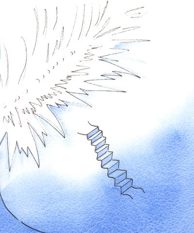 私は通常の生活に再び入るために、祈りの高さから「階段」を降りなければなりません。それでも天国では、2003年に終わりのない祝賀会があります（紙にw - c） 作： Elizabeth Wang