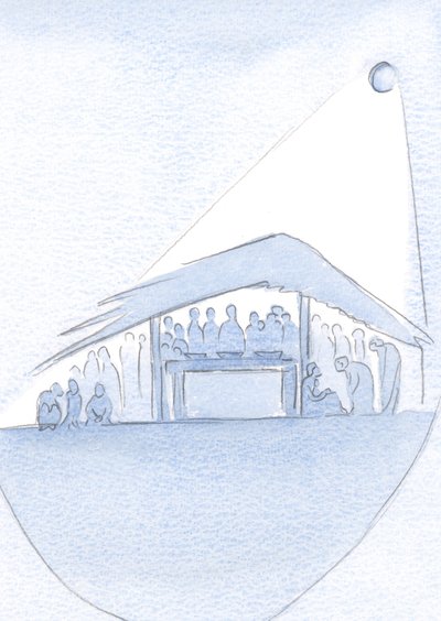 私の心は泥小屋のようで、まだ宮殿ではありませんが、私は慰めのために私に来る人々を保護しなければなりません！、2000年（紙にw - c） 作： Elizabeth Wang