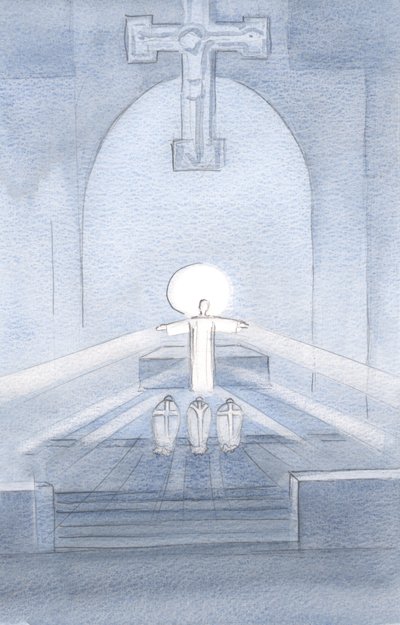 私はキリストが彼の民を見て、私たち全員とここにいることを喜んでいるのを見ました。、2000年（紙にw - c） 作： Elizabeth Wang