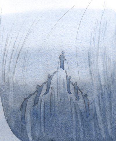 誰かのための私たちの祈りと私たちのための彼女の祈りによって、私たちはお互いを神の心の近くに持ち上げているのを見ました。、2001年（紙にw - c） 作： Elizabeth Wang