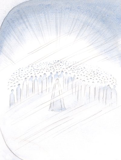 私は、聖母マリアを中心に、2000年（紙にw - c）、私たちを助ける特権のために、いわば聖人たちが喧嘩しているのを見ました。 作： Elizabeth Wang