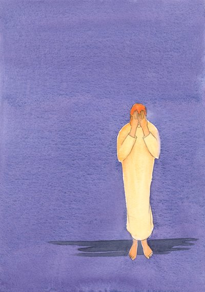 私たちが祈りの暗闇の中で頑張れば、神は最終的に私たちを神の光と知恵に導きます、2000年（紙にw - c） 作： Elizabeth Wang