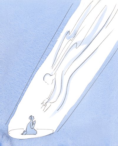 私たちが信仰を持って、子供の正直さと信頼をもって祈るなら、たとえ私たちが神の存在を感じなくても、神はいつも私たちに手を差し伸べます。 、2004（紙にw - c） 作： Elizabeth Wang