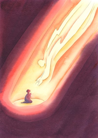 私たちが信仰を持って、子供の正直さと信頼をもって祈るなら、たとえ私たちが神の存在を感じなくても、神はいつも私たちに手を差し伸べます。 、2004（紙にw - c） 作： Elizabeth Wang