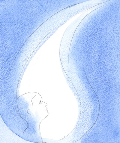 聖霊は、彼を歓迎する人の心と思いの中で、ランプのようなものであり、知恵と無限の力の源であり、祈りの手段です。2002年（紙にw - c） 作： Elizabeth Wang
