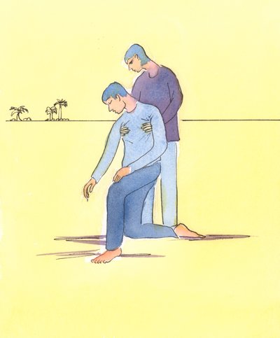 困っている人のために祈るだけでは必ずしも十分ではありません、2004年（紙にw - c） 作： Elizabeth Wang