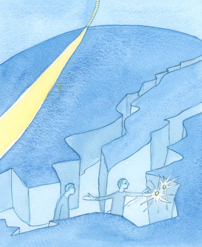 自分たちの生活の岩壁に個人的に刻む道は、2003年に神につながる可能性があるように思われる人もいます（紙にw - c） 作： Elizabeth Wang