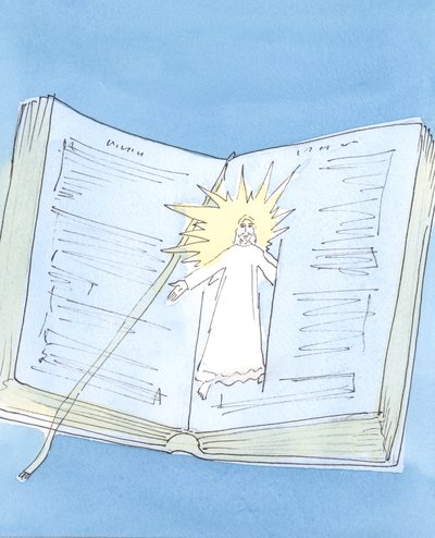 イエス・キリストは、私たちが聖書を読んだり、ミサで宣言されたのを聞いたりするときはいつでも、彼の聖なる言葉を通して私たちに明らかにされます。 作： Elizabeth Wang